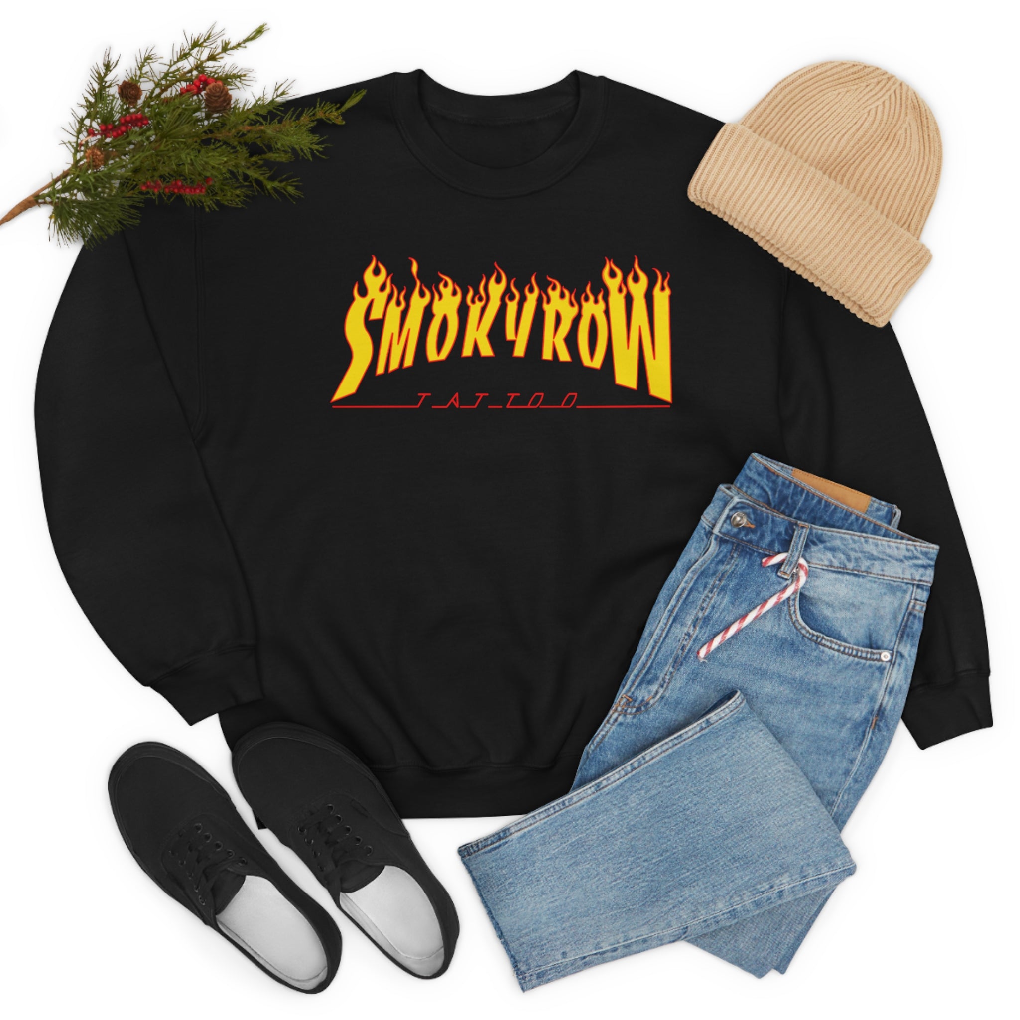 Thrshr Smoky Row Tattoo Unisex Heavy Blend™ Crewneck Sweatshirt